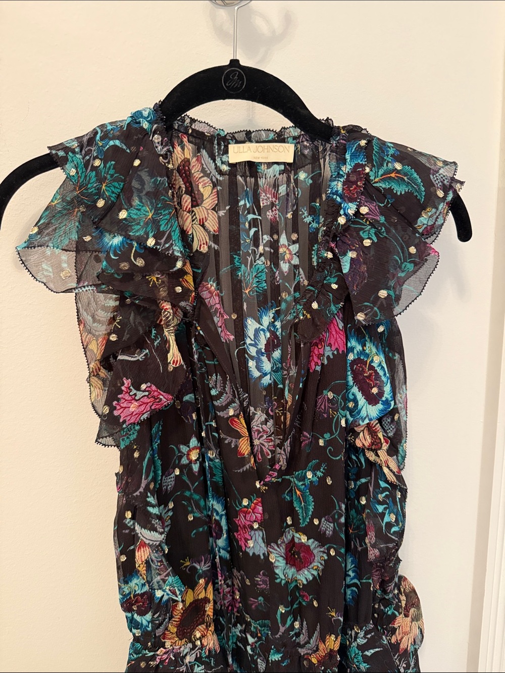 Silk Ulla Johnson floral Ruffled Maxi Dress - Picture 2 of 6